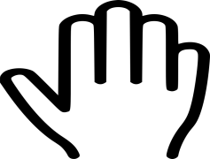 Hand Icon, Grasp Motif, Touch Emblem, Palm Representation, Gesture Symbol PNG