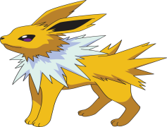 Jolteon Pokemon, Agile Predator, Spiky Fur, Fast Movement, Thunderbolt Attack PNG