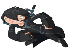 Kazuto Kirigaya – Kirito, Dual Wielding, Anime Character, Virtual Reality, Gamer Protagonist PNG