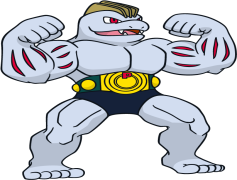 Machoke Pokemon, Trainer Battle, Evolved Form, Muscle Power, Bodybuilder Pokémon PNG
