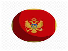 Montenegro Flag, Golden Ornament, Crowned Shield, Two-Headed Eagle, Balkan Heritage PNG