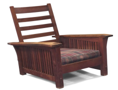 Morris Chair, Vintage Furniture, Adjustable Backrest, Wooden Frame, Classic Style PNG