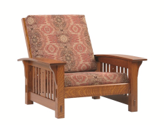 Morris Chair, Vintage Furniture, Classic Style, Upholstered Cushion, Wooden Frame PNG