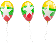 Myanmar Flag, Southeast Asia, Green Field, Red Stripe, Unity Representation PNG