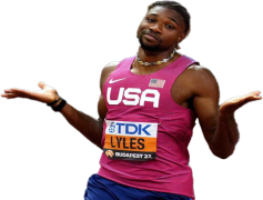 Noah Lyles, Champion, Track, Gold Medal, Records PNG