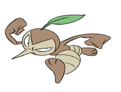 Nuzleaf Pokemon, Grass Type, Foe, Mischievous, Dark Type PNG