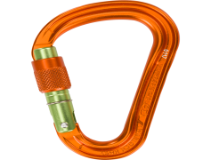Orange Carabiner, Adventure Gear, Safety Hook, Durable Hardware, Outdoor Equipment PNG