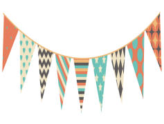 Party Flags, Event Decorations, Colorful Emblems, Celebration Symbols, Party Signage PNG