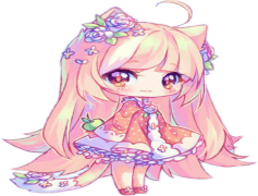 Pastel Anime Girl, Cute Character, Whimsical Fashion, Soft Colors, Playful Vibes PNG