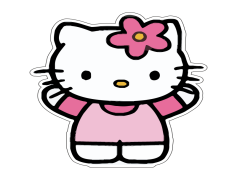 Pink Kitty, Cartoon, Whimsical, Fun, Cute PNG