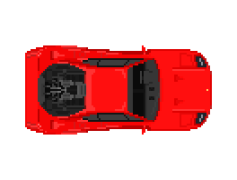 Pixel Ferrari Top View, Iconic Vehicle, Automotive Concept, Creative Render, Digital Art PNG