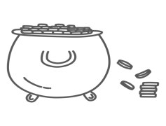 Pot Of Gold, Rainbow, Treasure, Luck, Shine PNG