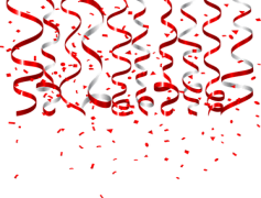Red Confetti, Cheerful, Celebration, Decorations, Party PNG