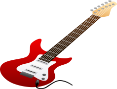 Red Guitar, Music, Strings, Instrument, Melody PNG