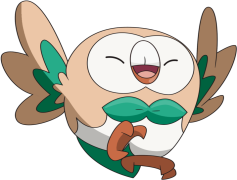 Rowlet Pokemon, Evolution, Starter, Grass-Type, Owl PNG