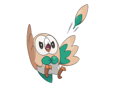 Rowlet Pokemon, Flying Ability, Grass Type, Cute Appearance, Alolan Region PNG