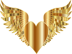 Shiny Gold Heart, Elegant, Sparkling, Luxurious, Bright PNG