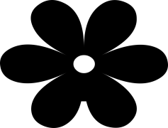 Single Flower Silhouette, Artistic Representation, Nature Outline, Petal Design, Bloom Profile PNG