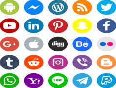 Social Media Logos, Online Identity, Network Emblems, Digital Icons, Branding Symbols PNG