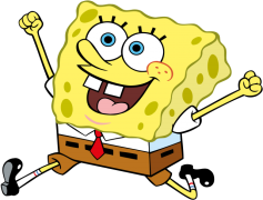 Spongebob Running, Cartoon Fun, Underwater Adventure, Quirky Movement, Iconic Animation PNG