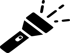 Torch Vector FlashLight, Bright, Battery, Durable, LED PNG