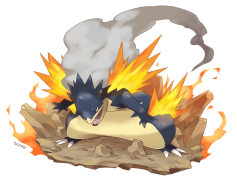 Typhlosion Pokemon, Flame Spouts, Eruption Ability, Fire Type, Johto Region PNG