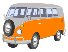 Volkswagen Bus, Iconic Van, Vintage Ride, Retro Transport, Road Trip PNG