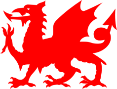 Wales Flag, Green Field, Red Dragon, Heritage Banner, White Stripe PNG