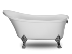 White Bathtub, Minimalist, Soothing, Relaxation, Elegant PNG