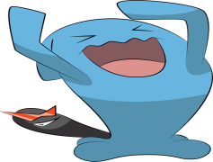 Wobbuffet Pokemon, Blue Color, Psychic Type, Shadow Tag Ability, Counter Attacks PNG