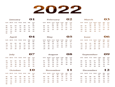 Year 2022 Calendar, Time Management, Monthly Planner, Weekly Overview, Important Dates PNG