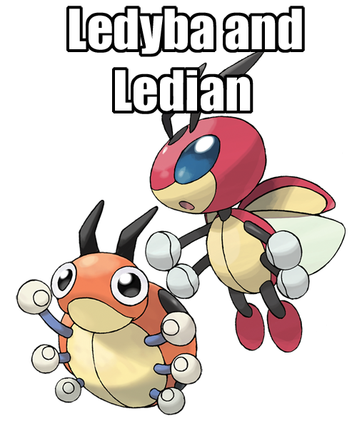 Ledyba Pokemon, Bug Type, Colorful Patterns, Gentle Nature, Flying Insect PNG